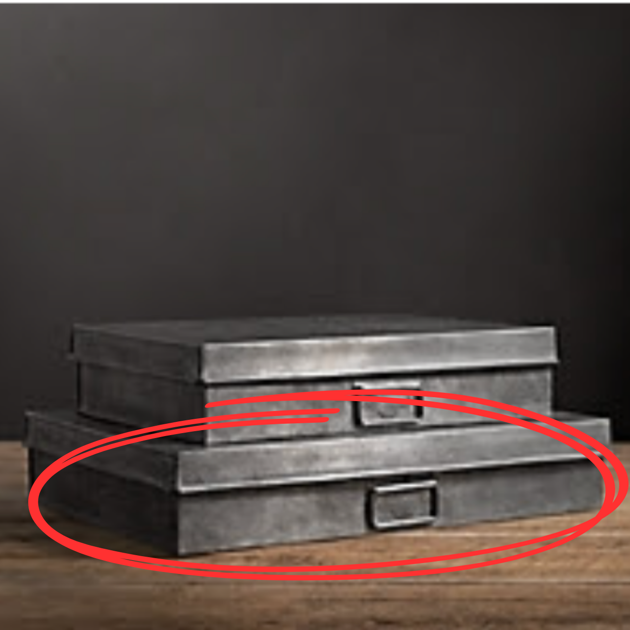 Restoration Hardware Industrial Metal Office Storage Document Box - Large