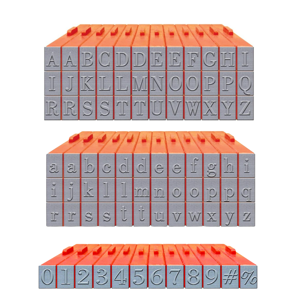 Mason Row Complete 84-Piece Upper & Lowercase Alphabet & Numbers Stamp Set