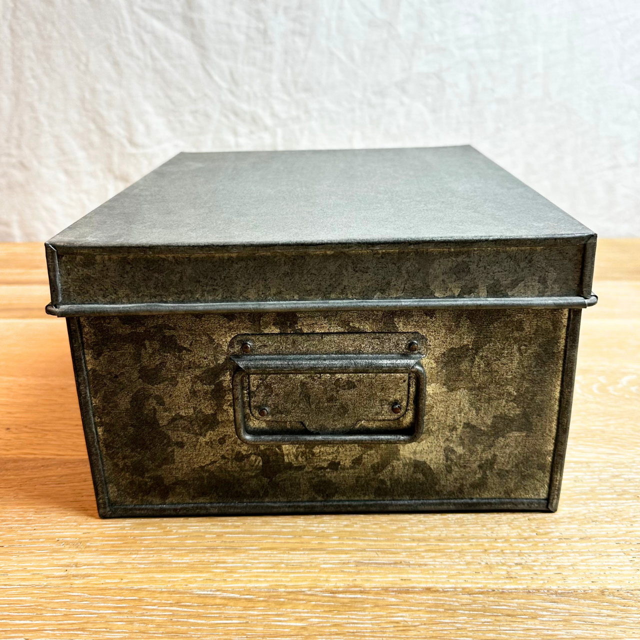 Restoration Hardware Industrial Metal Office Storage Media Box