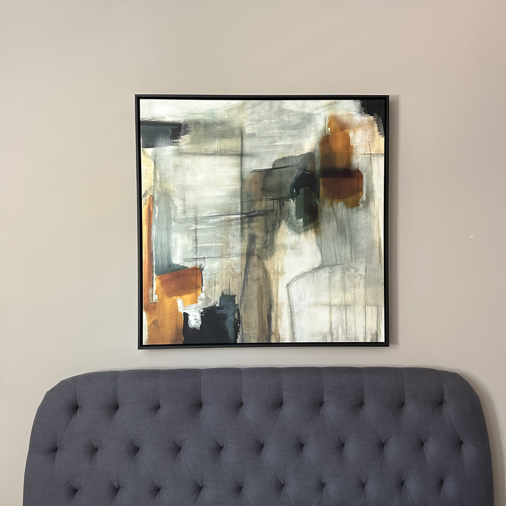 Crate & Barrel "Sand Storm" Framed Abstract Glicee by Beverly Fuller