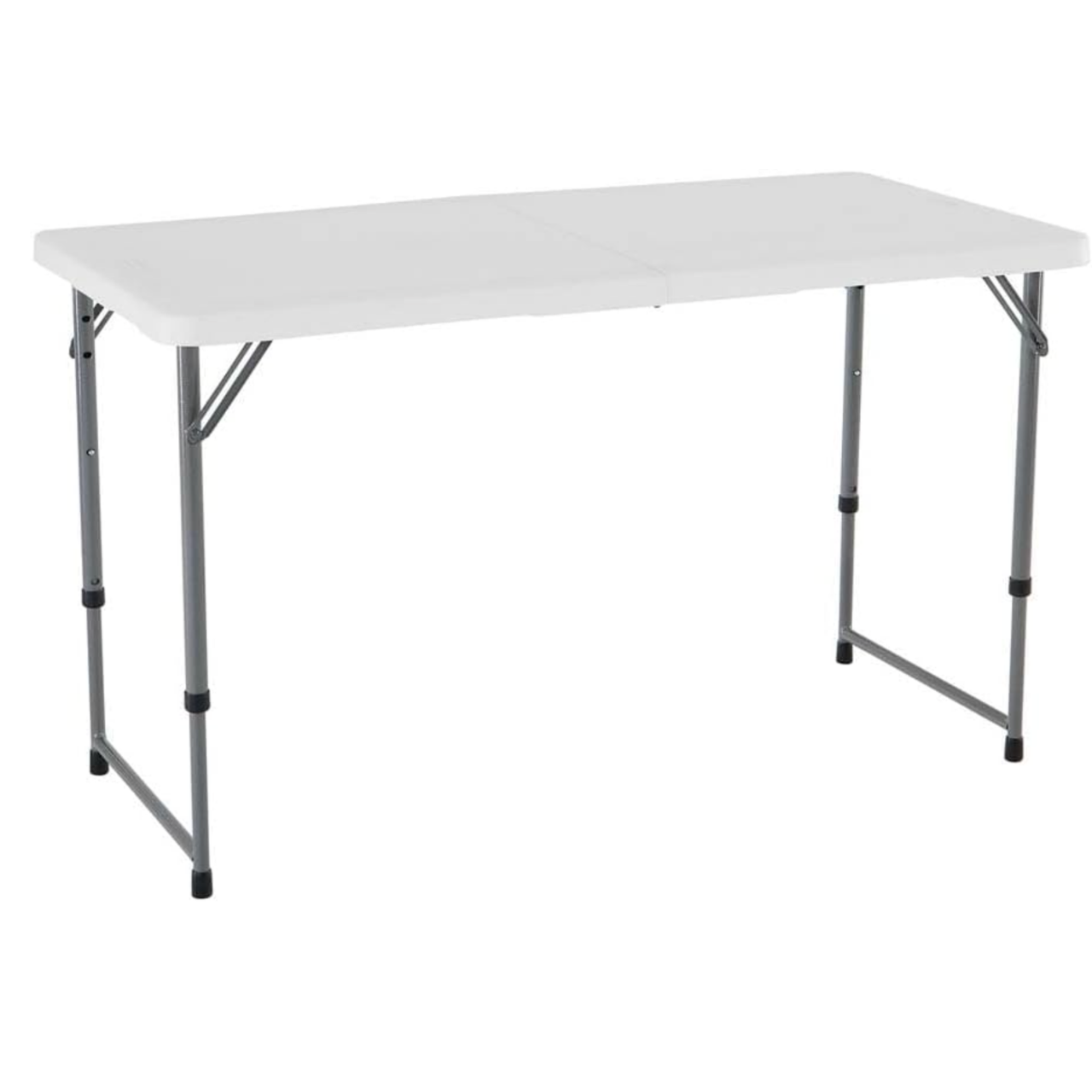LIFETIME Fold-in-Half Adjustable Folding Table, 4 Foot