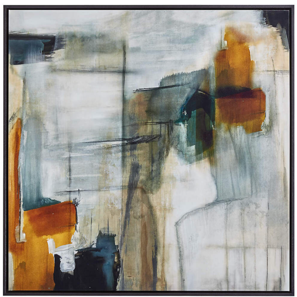 Crate & Barrel "Sand Storm" Framed Abstract Glicee by Beverly Fuller
