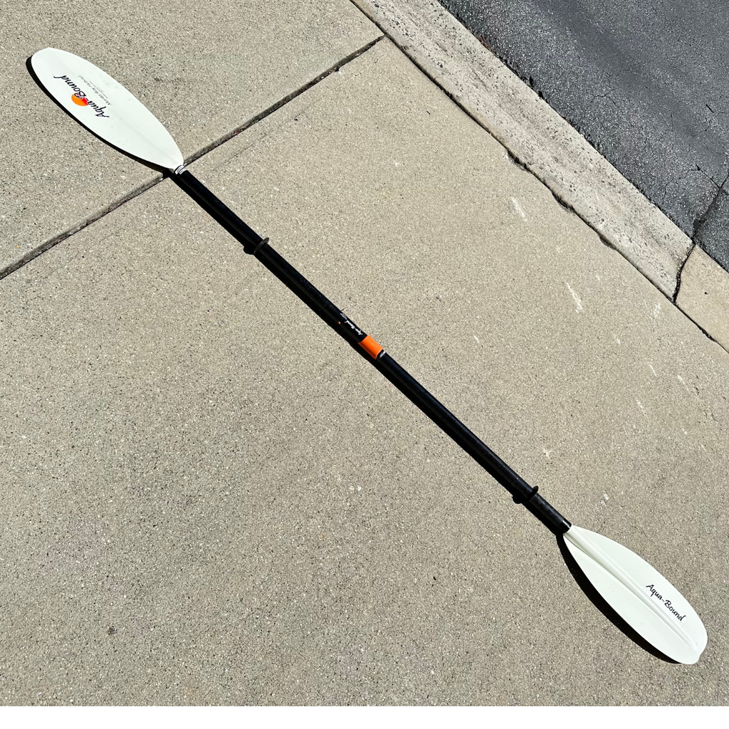 Aqua Bound Manta Ray Hybrid Paddle White FG Blade/Posi-Lok Carbon Shaft 2pc, White, 220 cm