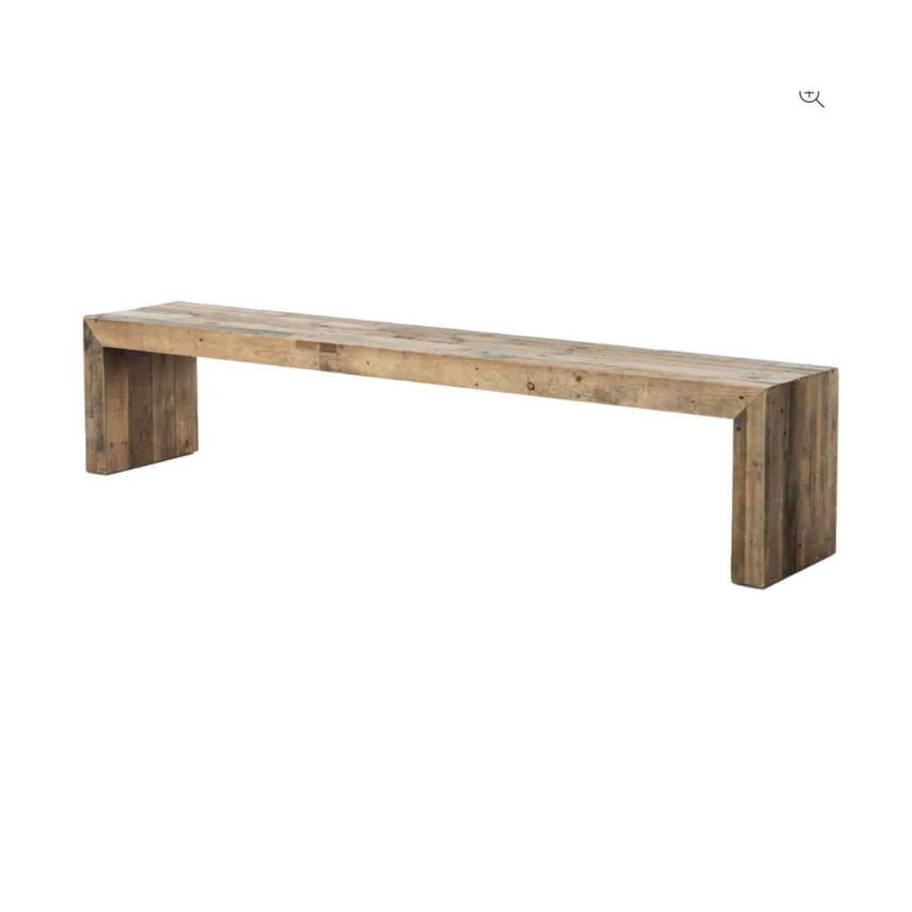 Wynn Modern Rustic Lodge Chunky Reclaimed Wood Bench