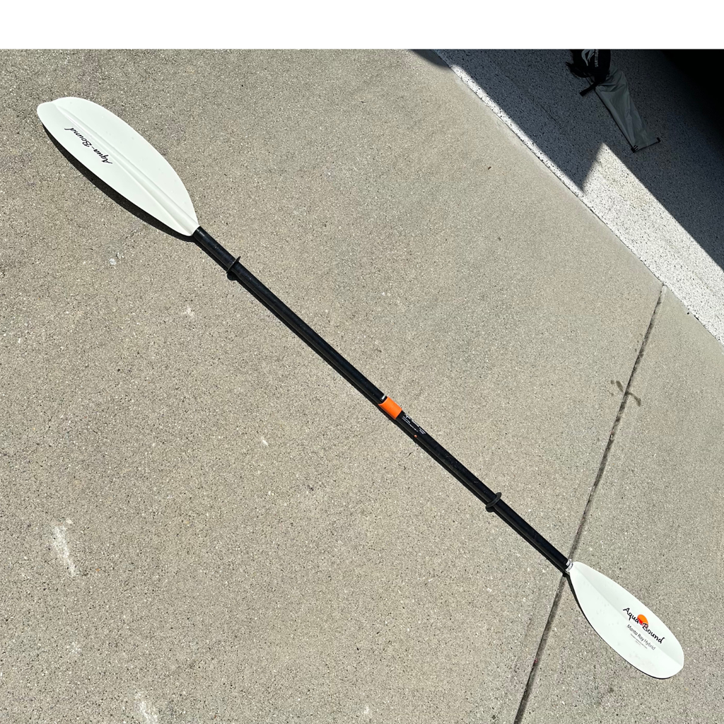 Aqua Bound Manta Ray Hybrid Paddle White FG Blade/Posi-Lok Carbon Shaft 2pc, White, 220 cm