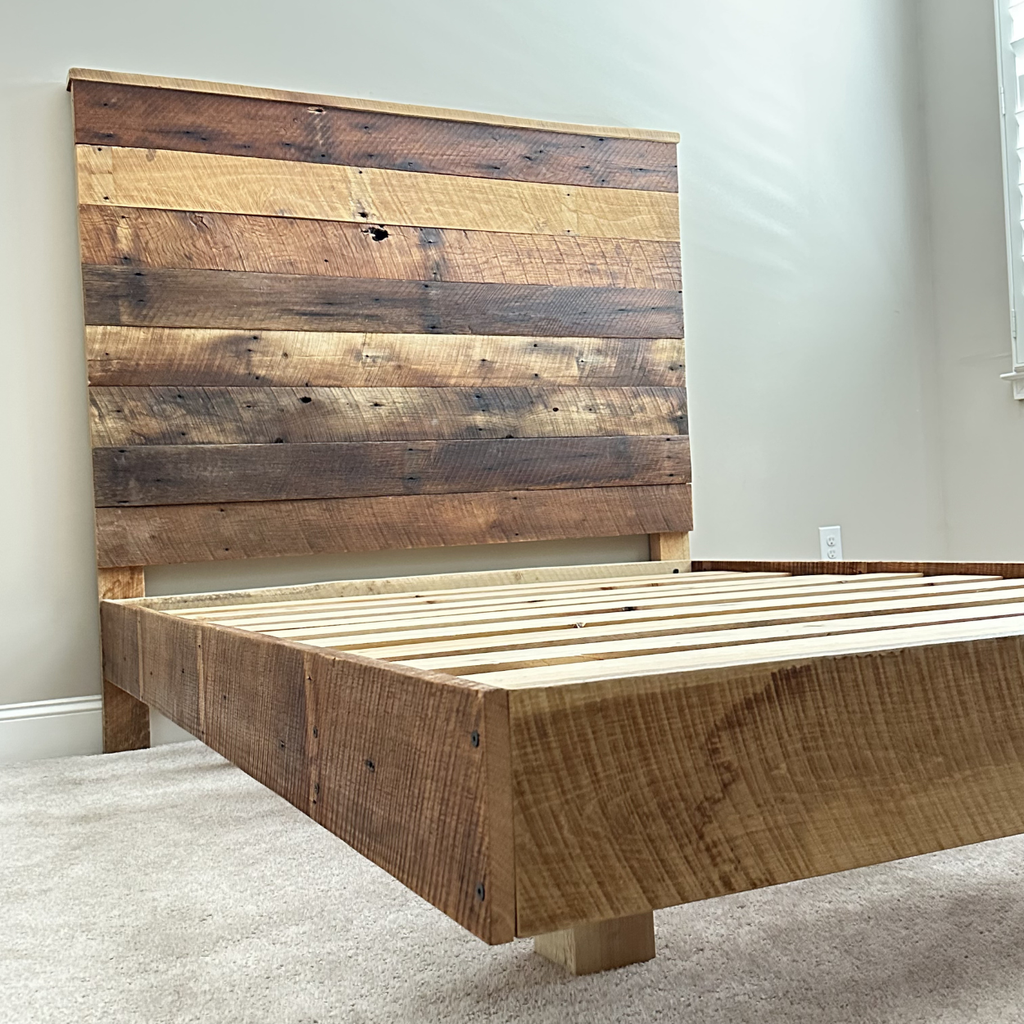 Reclaimed Wood Plank Farmhouse Bed - Queen
