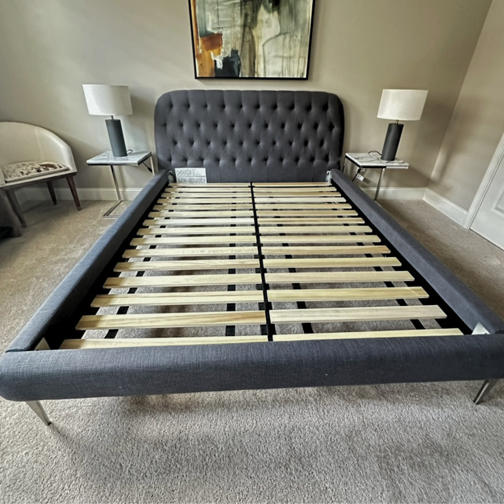 CB2 Seraphina Grey Queen Bed, Armitage Grey
