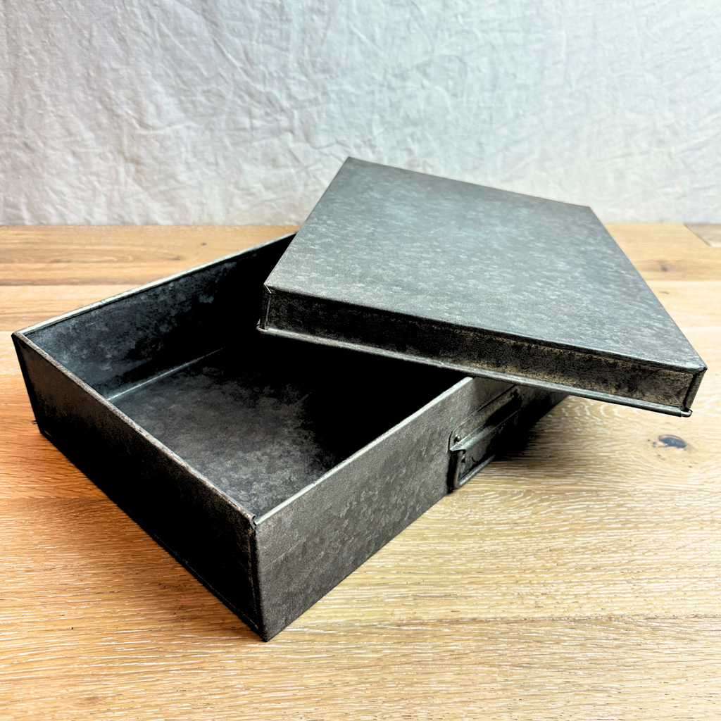 Restoration Hardware Industrial Metal Office Storage Document Box - Large