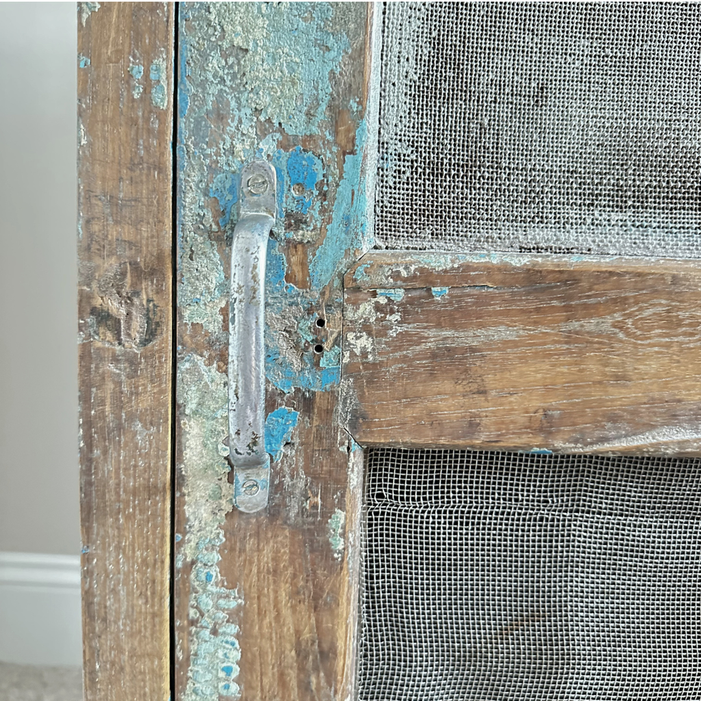 Vintage Rustic One Door Cabinet, Distressed Finish