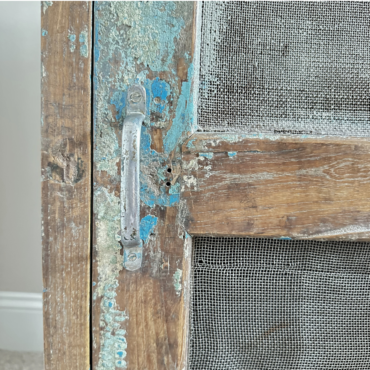 Vintage Rustic One Door Cabinet, Distressed Finish