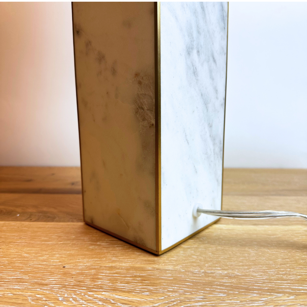 West Elm Square Column Marble Table Lamp