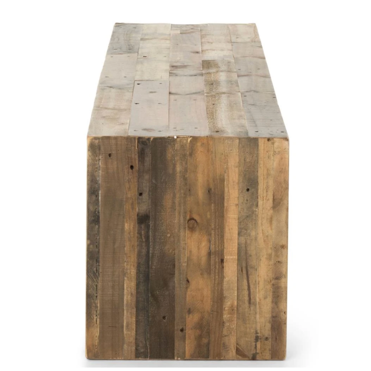 Wynn Modern Rustic Lodge Chunky Reclaimed Wood Bench