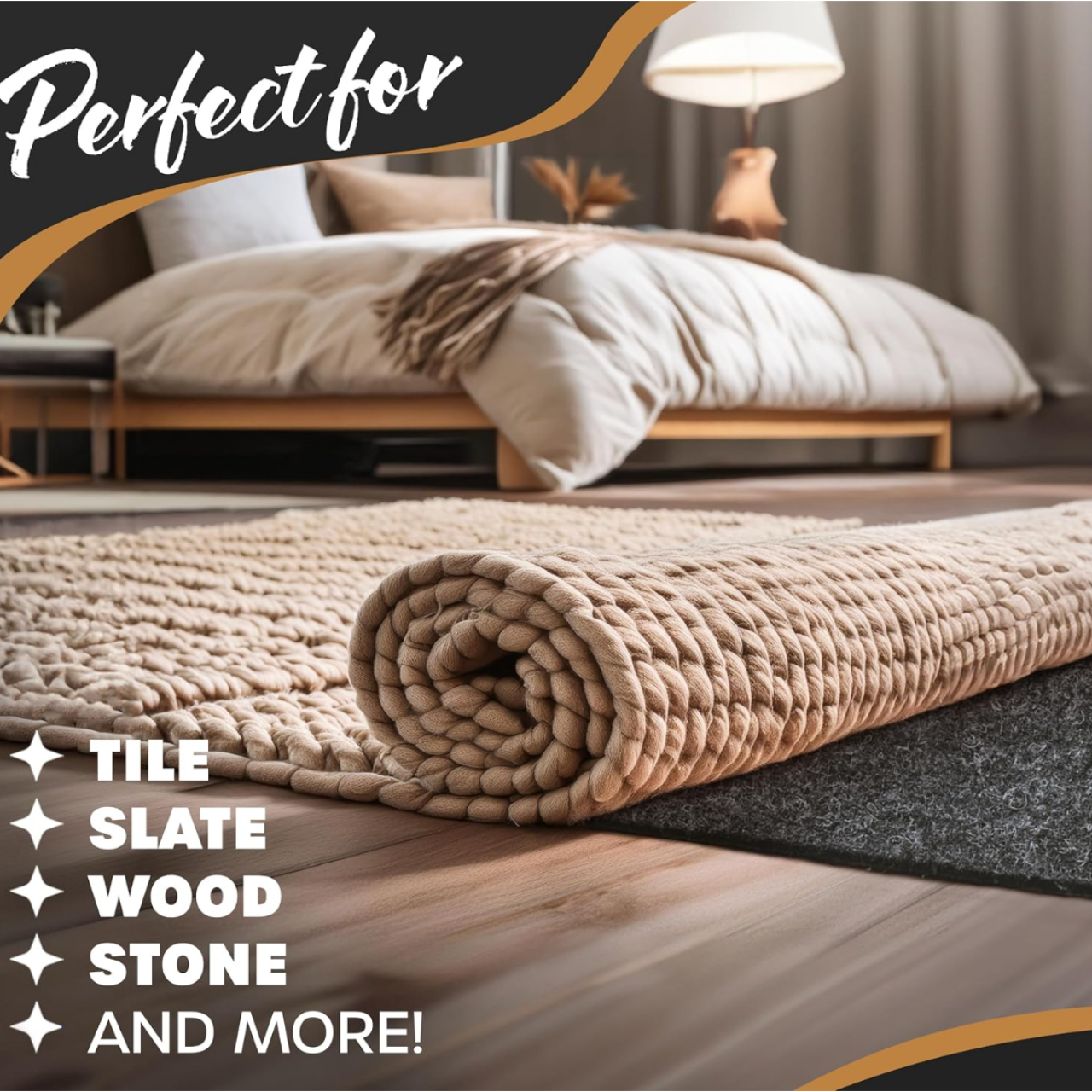 Nevlers TPO Coated Felt Non-Slip Rug Pad 8' x 10' - Gray