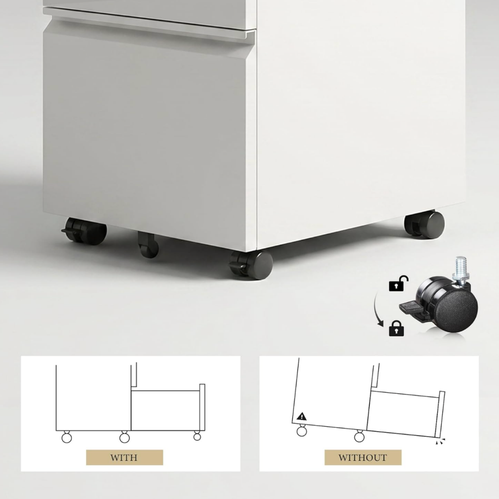 DEVAISE 2 Drawer Mobile File Cabinet with Lock