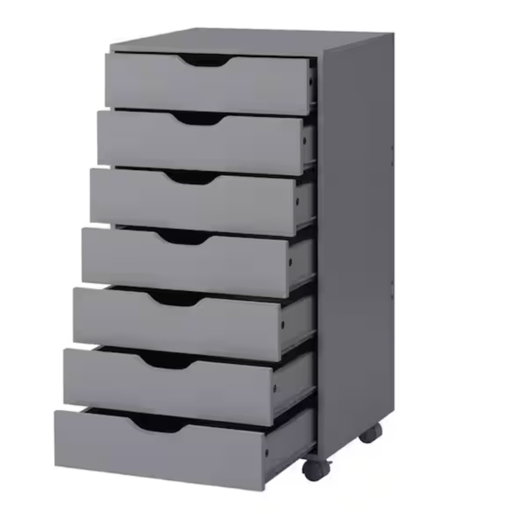 MAYKOOSH Gray 7-Drawer Office Storage File Cabinet on Wheels, Mobile Under Desk Filing Drawer, Craft Storage for Home, Office (Copy)
