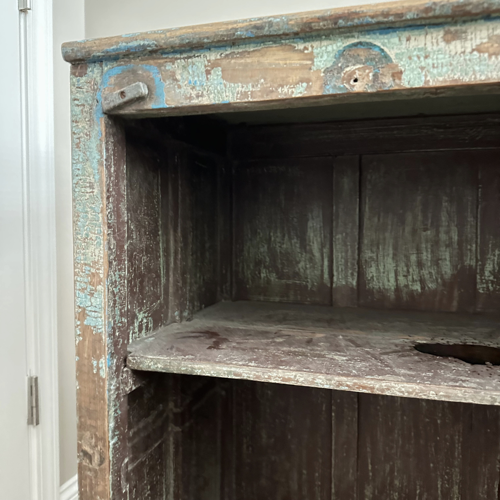 Vintage Rustic One Door Cabinet, Distressed Finish