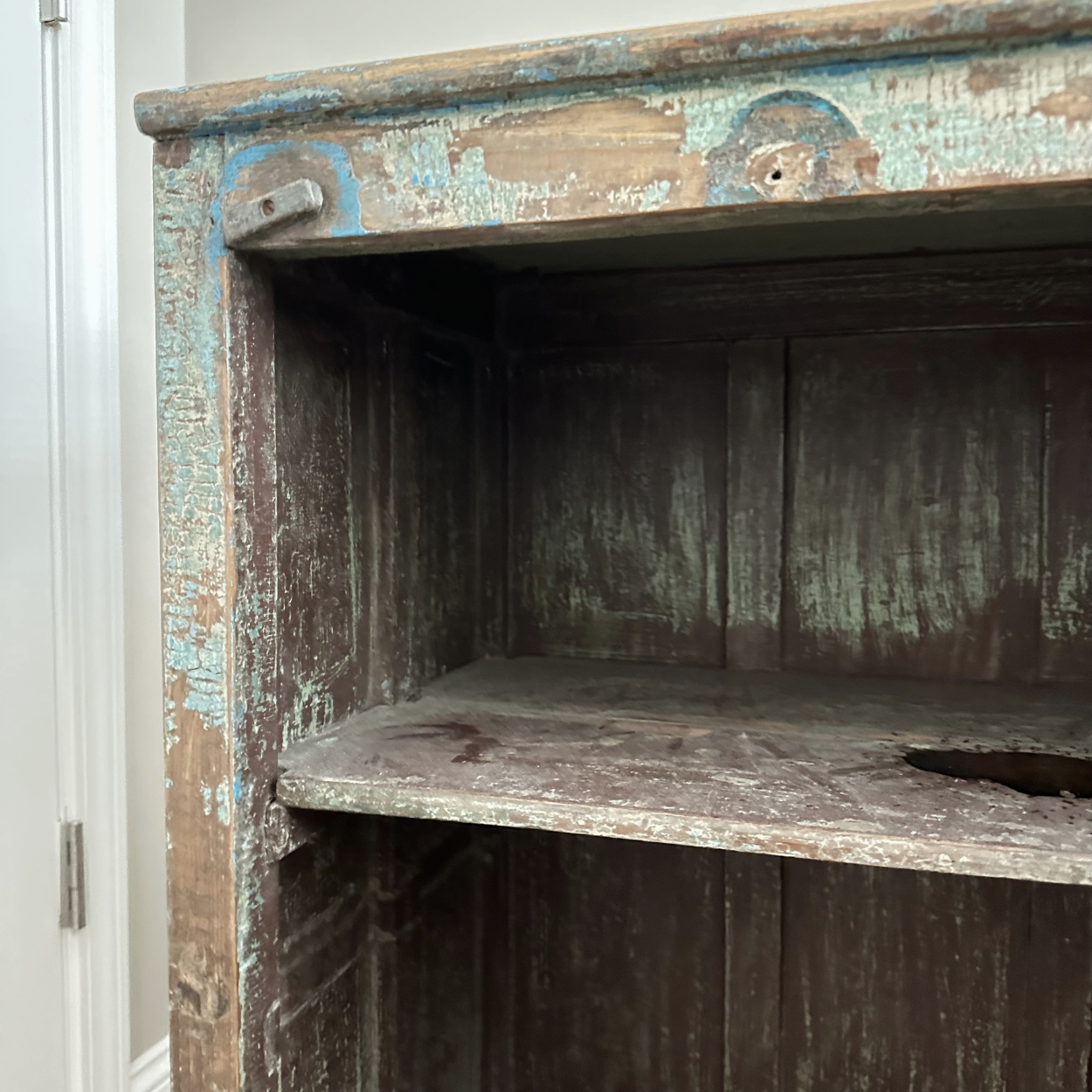 Vintage Rustic One Door Cabinet, Distressed Finish