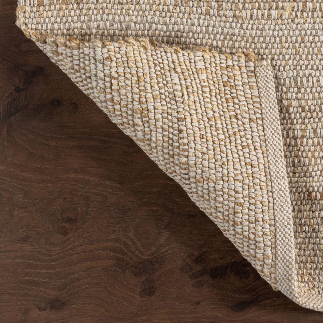 Nuloom 6' Square Elfriede Jute & Cotton Hand Woven Indoor Area Rug