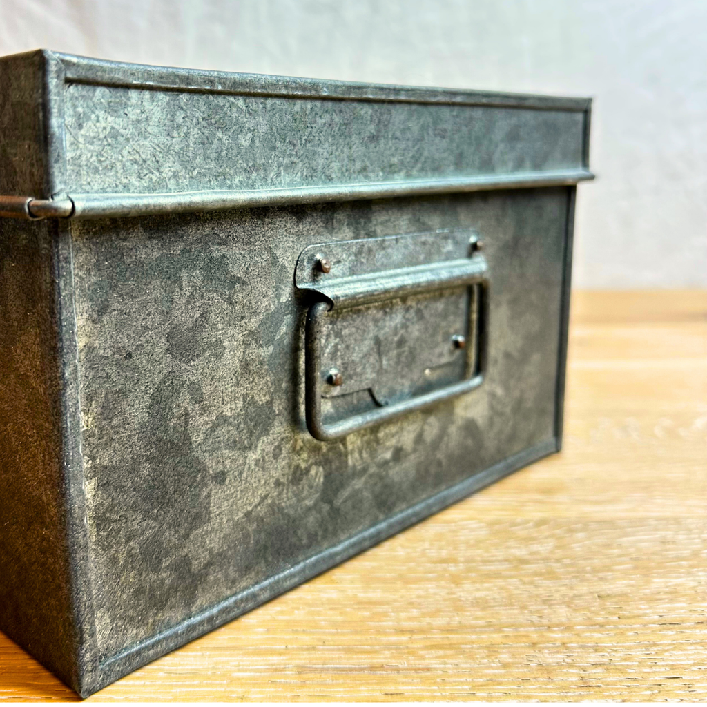 Restoration Hardware Industrial Metal Office Storage Media Box