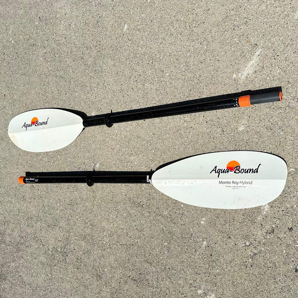 Aqua Bound Manta Ray Hybrid Paddle White FG Blade/Posi-Lok Carbon Shaft 2pc, White, 220 cm