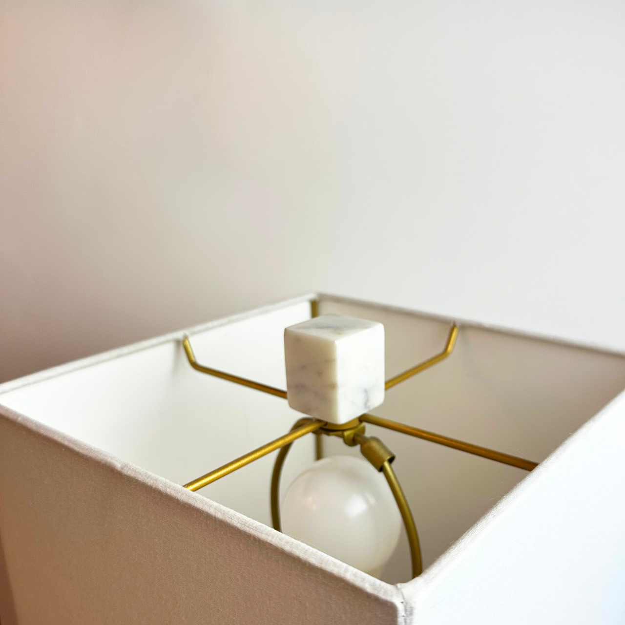 West Elm Square Column Marble Table Lamp