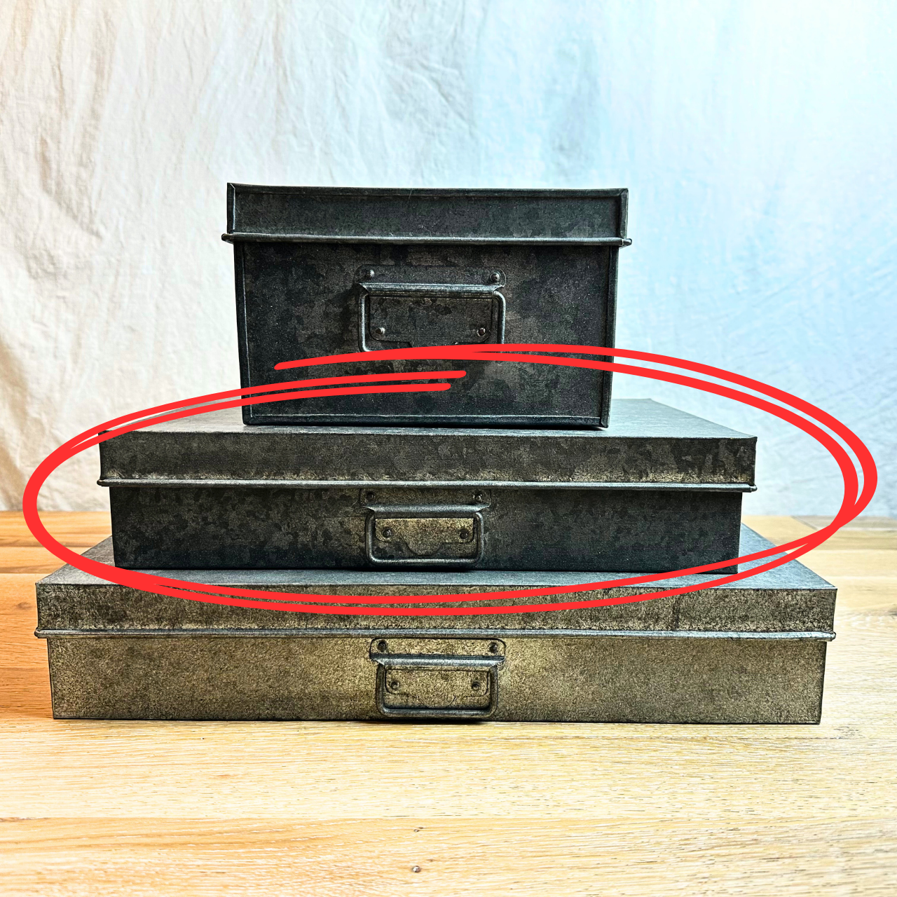 Restoration Hardware Industrial Metal Office Storage Document Box - Small
