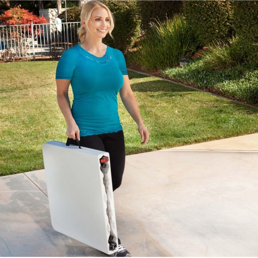 LIFETIME Fold-in-Half Adjustable Folding Table, 4 Foot