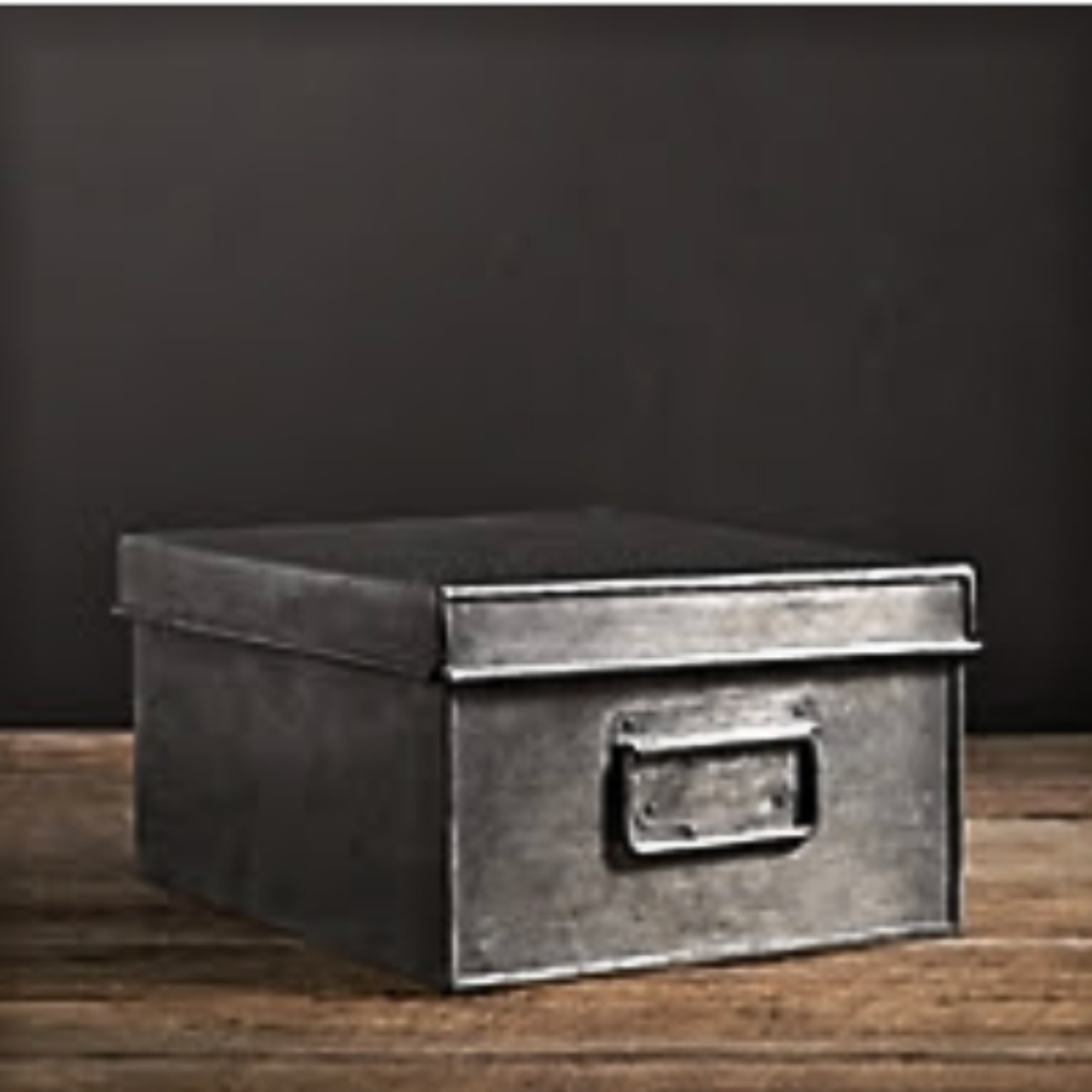 Restoration Hardware Industrial Metal Office Storage Media Box