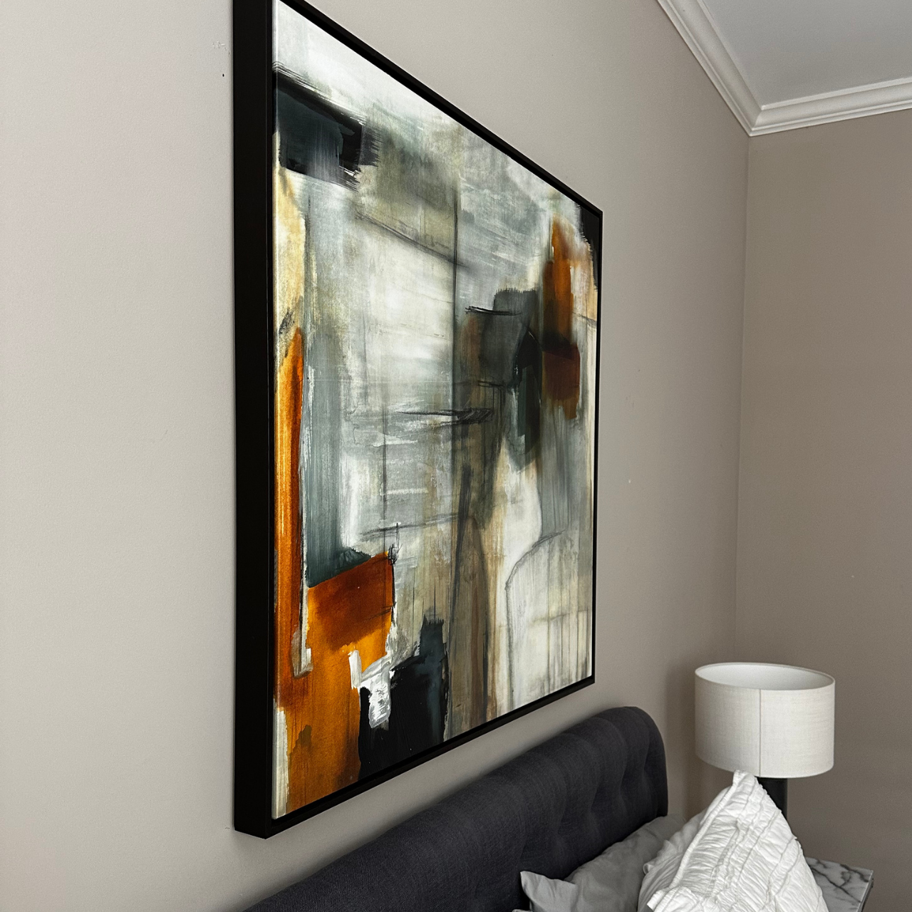 Crate & Barrel "Sand Storm" Framed Abstract Glicee by Beverly Fuller