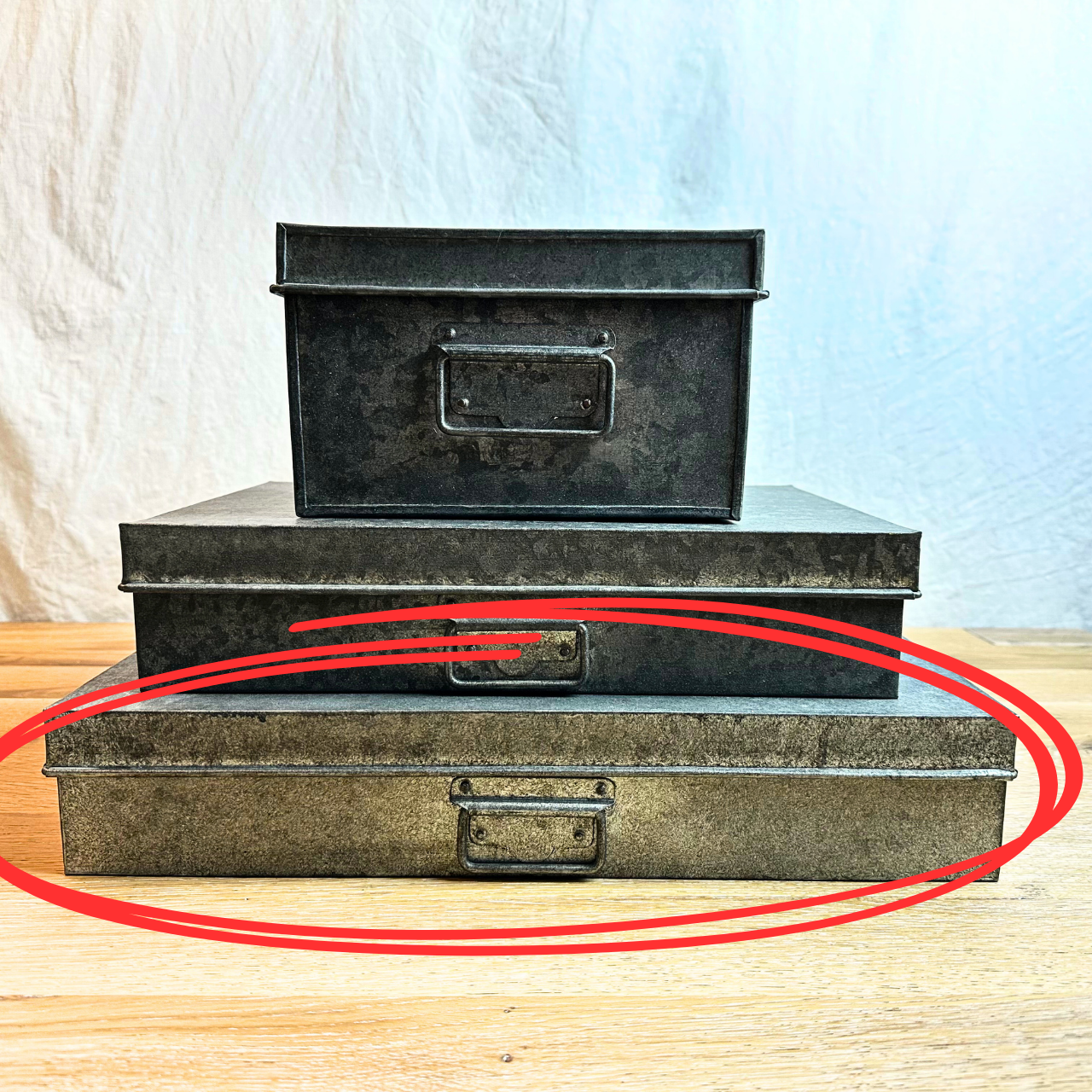 Restoration Hardware Industrial Metal Office Storage Document Box - Large