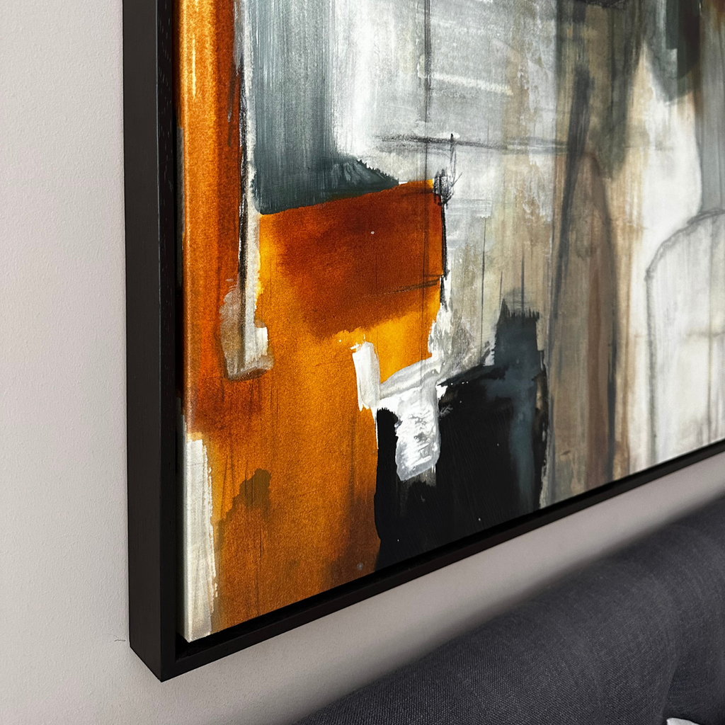 Crate & Barrel "Sand Storm" Framed Abstract Glicee by Beverly Fuller