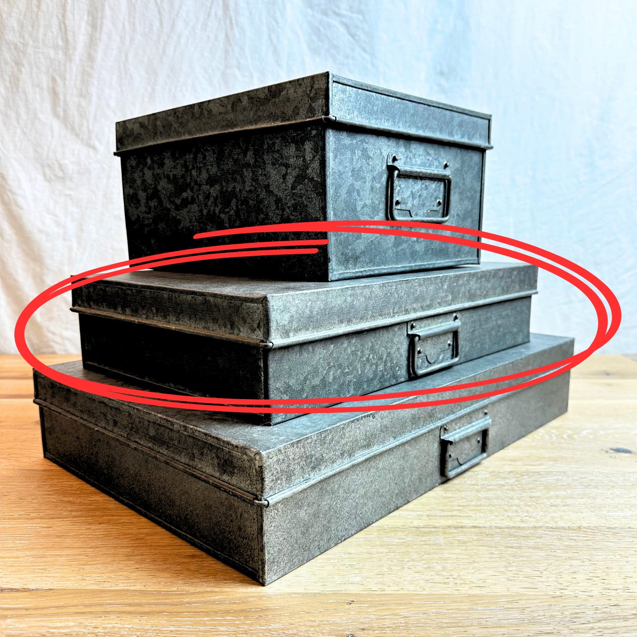 Restoration Hardware Industrial Metal Office Storage Document Box - Small