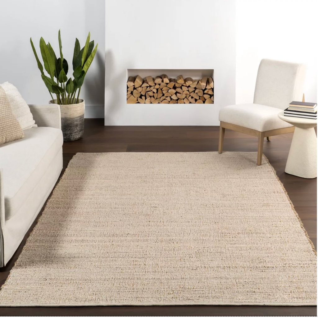 Nuloom 6' Square Elfriede Jute & Cotton Hand Woven Indoor Area Rug