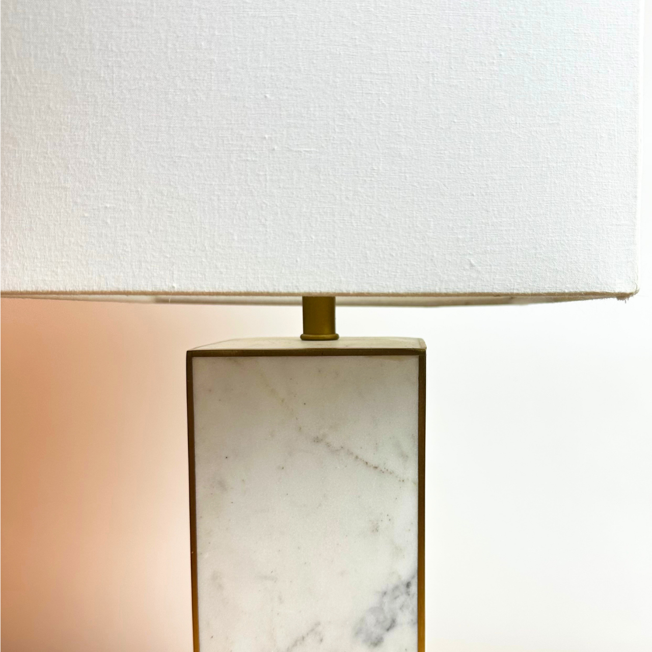 West Elm Square Column Marble Table Lamp