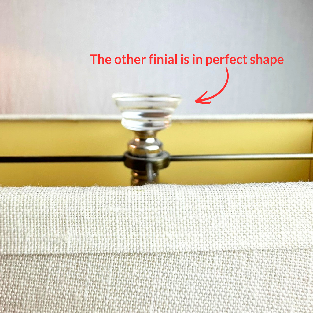 Restoration Hardware Palladian Crystal Urn Table with Rectangular French Linen Shades (Set of 2)