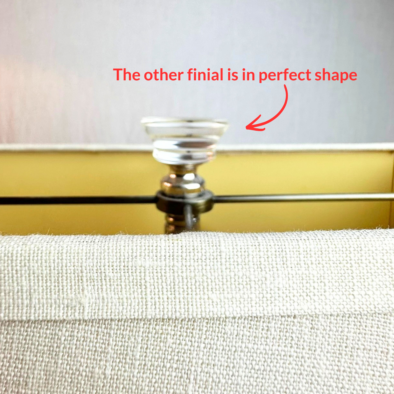 Restoration Hardware Palladian Crystal Urn Table with Rectangular French Linen Shades (Set of 2)