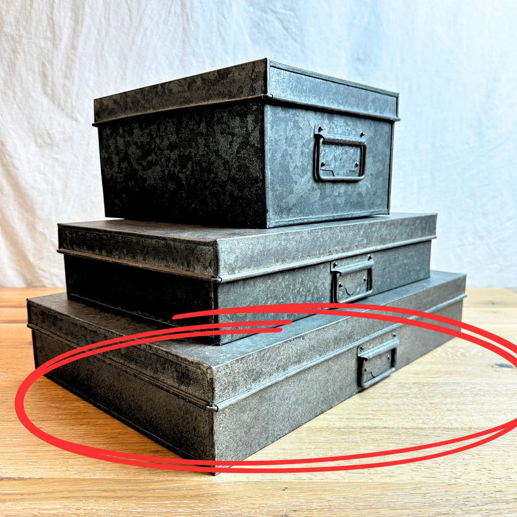 Restoration Hardware Industrial Metal Office Storage Document Box - Large