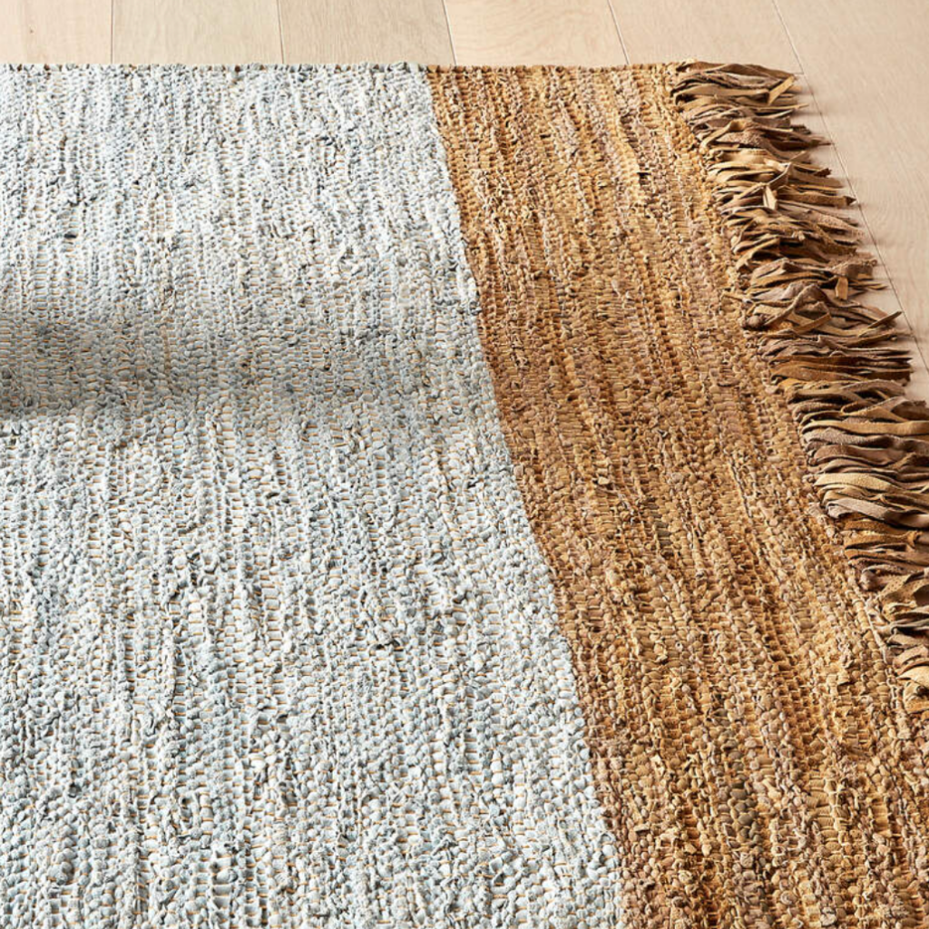 CB2 Leather Dressage Natural Rug 6 x 9