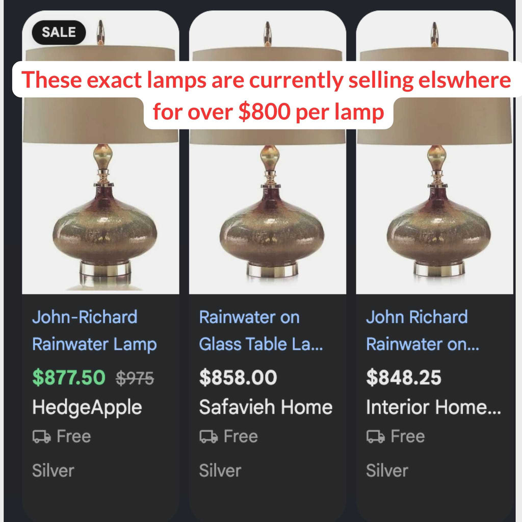John-Rlchard Collection "Rainwater on Glass" Lamps - Set of 2