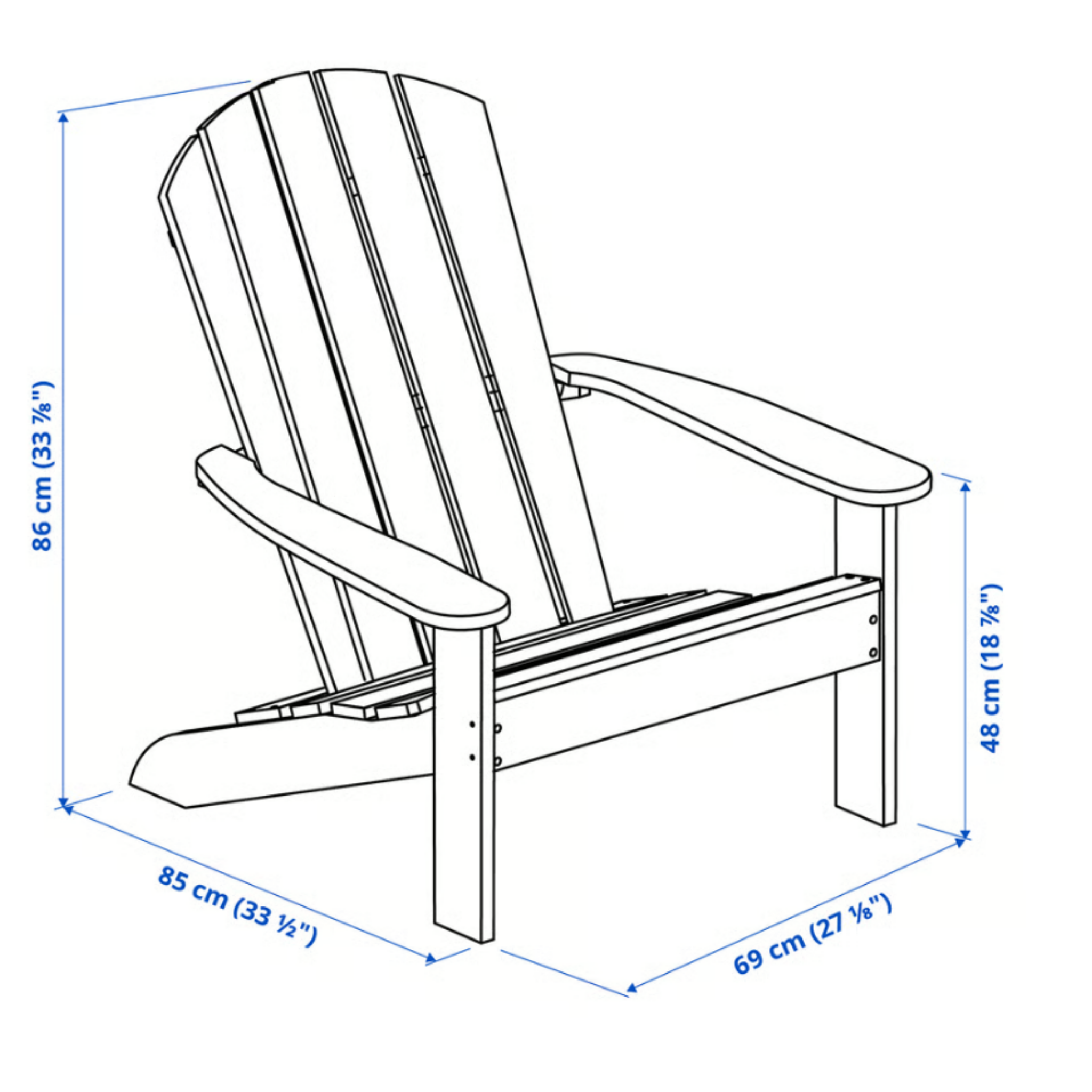 Ikea KLÖVEN Deck chairs, outdoor, dark-brown
