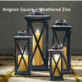 Restoration Hardware Avignon Square Lanterns Weathered Zinc, Small