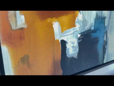 Crate & Barrel "Sand Storm" Framed Abstract Glicee by Beverly Fuller
