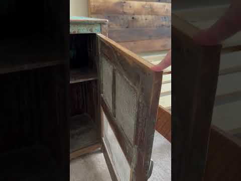 Vintage Rustic One Door Cabinet, Distressed Finish